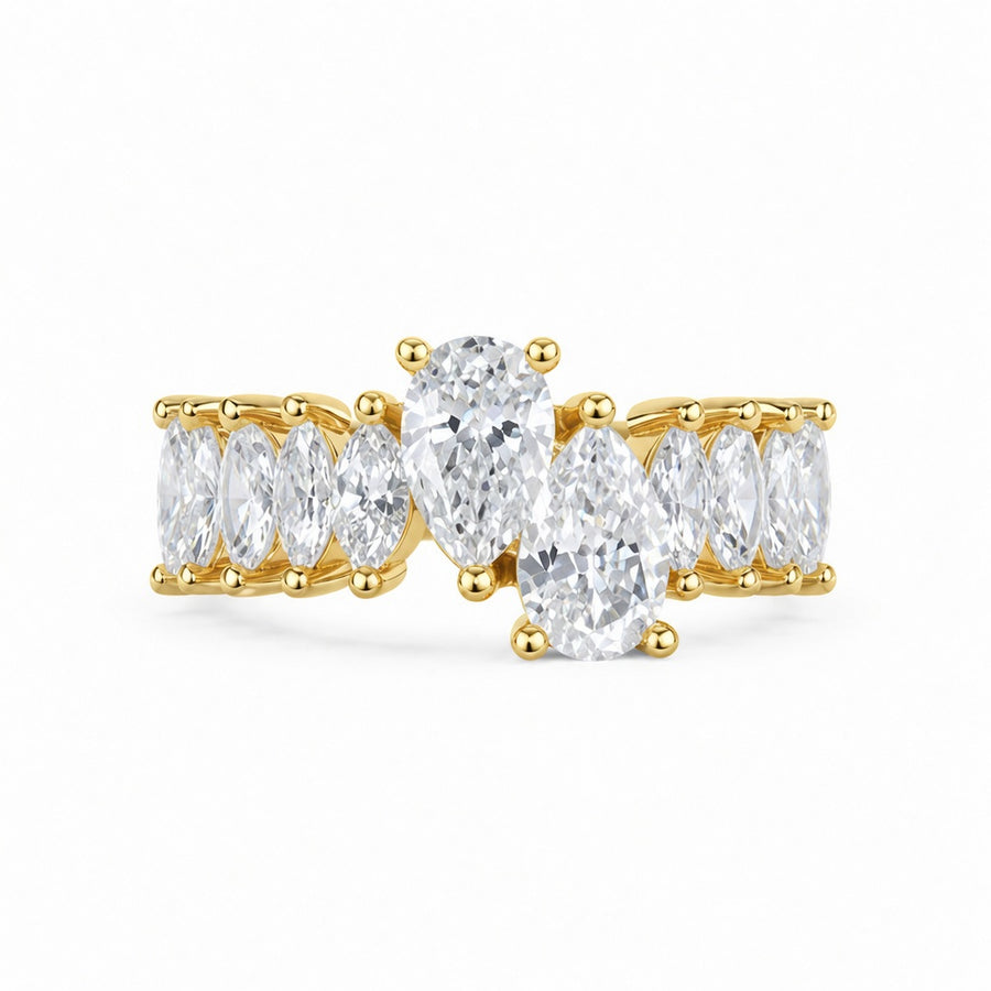 1.85 CT Lab-Grown Diamond Half Eternity Ring in 14K White Gold (D–F / VS1–VS2)