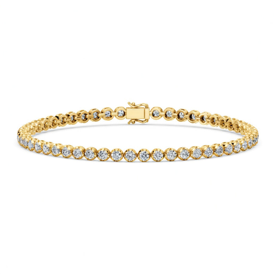 3.97 Carat Round Cut Diamond Tennis Bracelet VS1 D F White Gold 14k