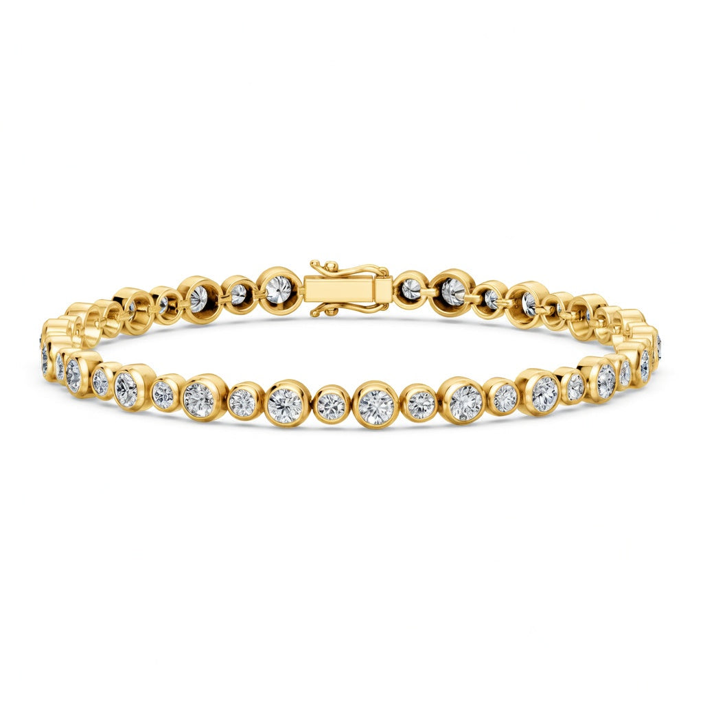 5.14 Carat Round Cut Diamond Tennis Bracelet VS1 D F White Gold 14k