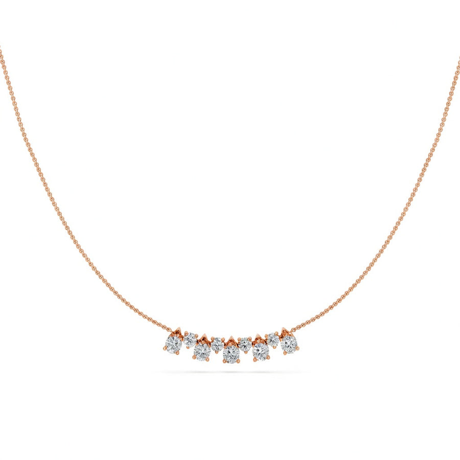1.2 Ct Pear Round Cut Diamond Chain Necklace VS1 D-F White Gold 14k