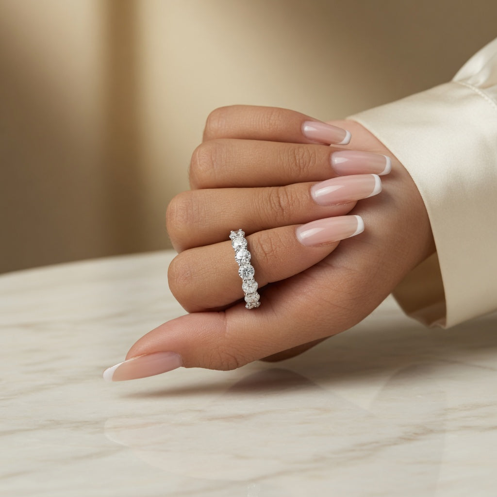 2.20 CT Lab-Grown Diamond Band Ring in 14K White Gold (D–F / VS1–VS2)