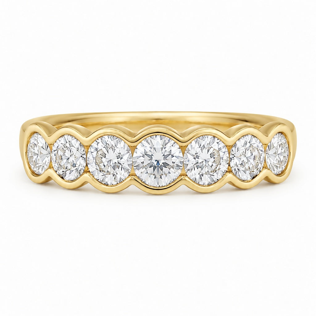 2.10 CT Lab-Grown Diamond Band Ring in 14K White Gold (D–F / VS1–VS2)