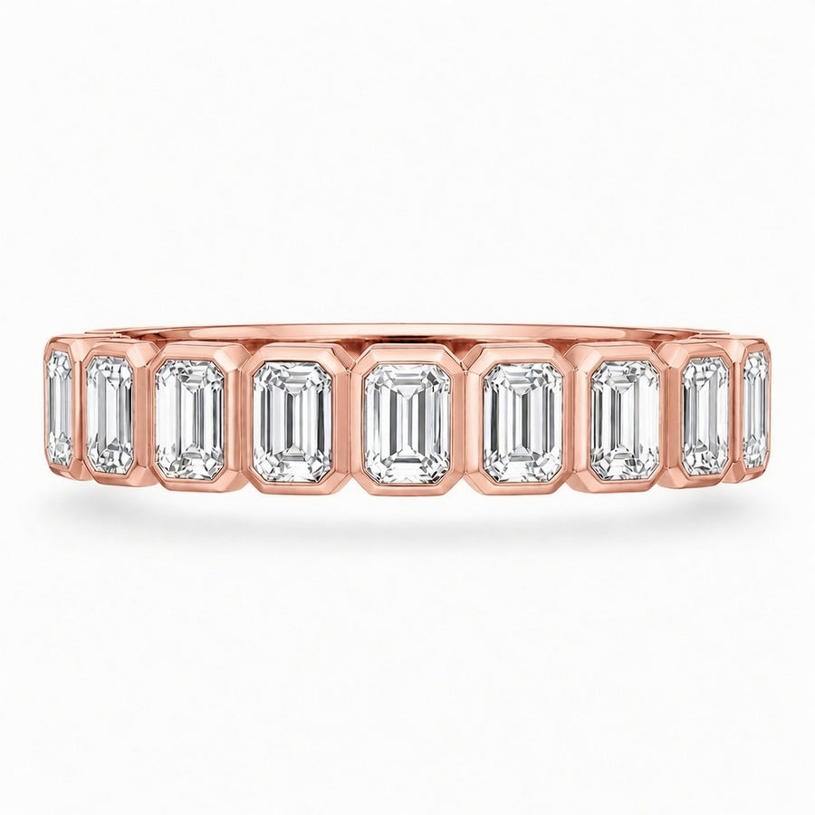 1.00 CT Lab-Grown Diamond Half Eternity Ring in 14K White Gold (D–F / VS1–VS2)
