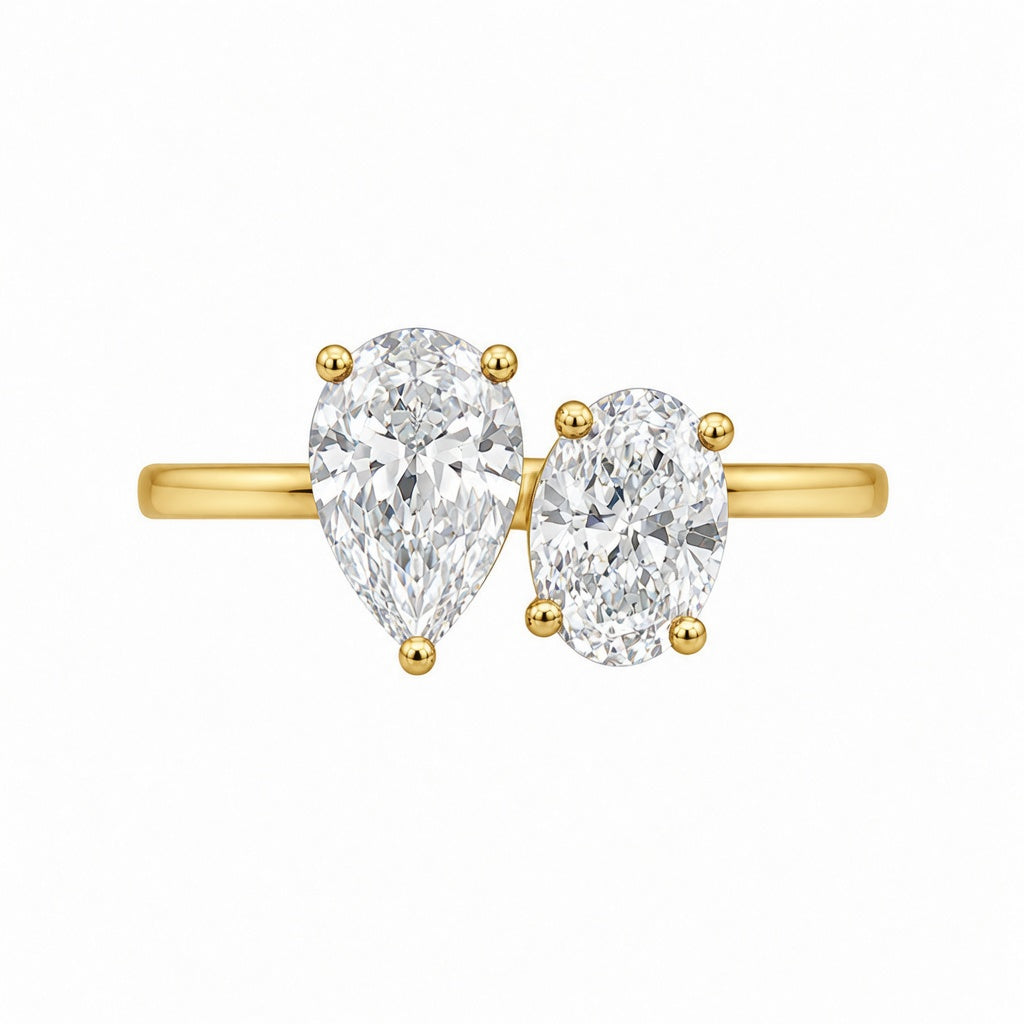 1.40 CT Toi et Moi Lab-Grown Diamond Ring in 14K White Gold (D–F / VS1–VS2)