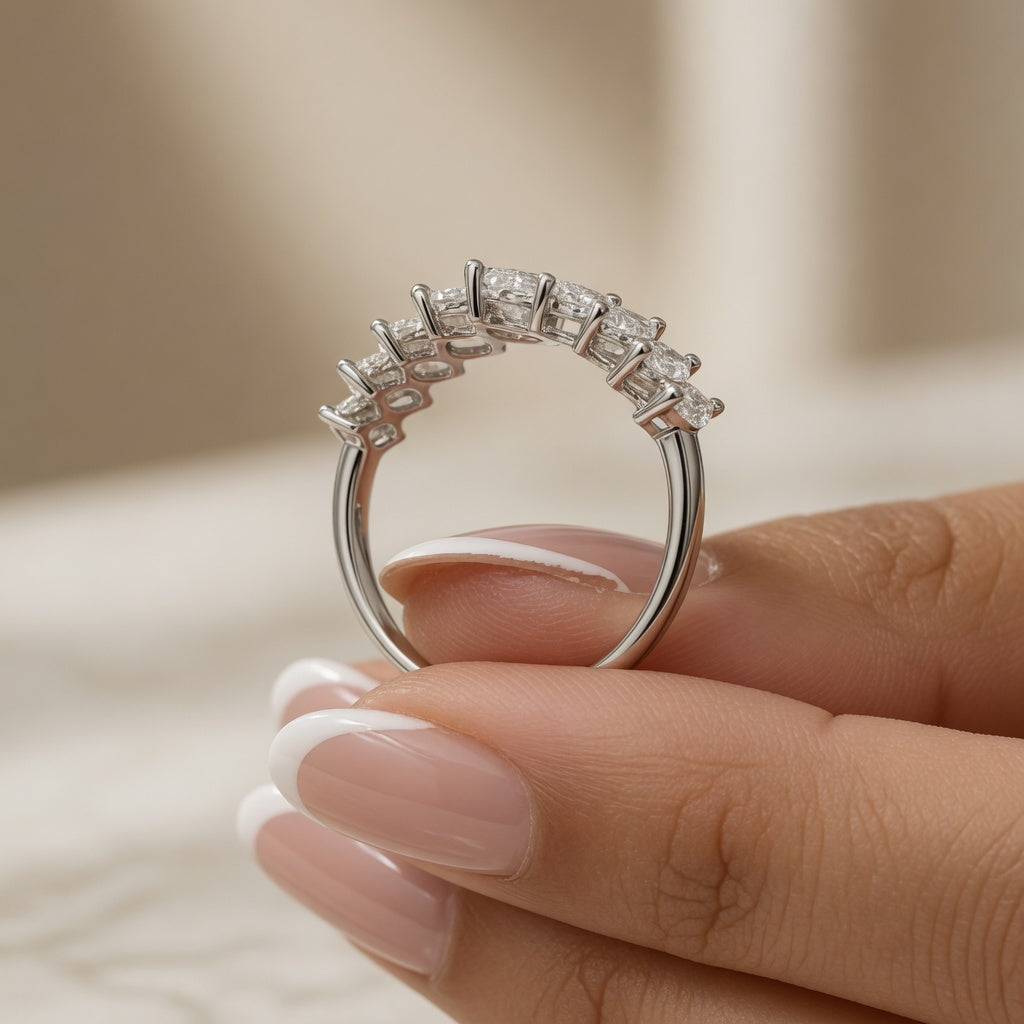 1.40 CT Lab-Grown Diamond Band Fashion Ring in 14K White Gold (D–F / VS1–VS2)