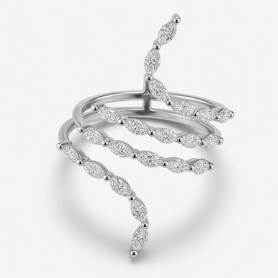 14K White Gold Lab-Grown Diamond Wrap Fashion Ring (2.15 CTW – D–F / VS1–VS2)