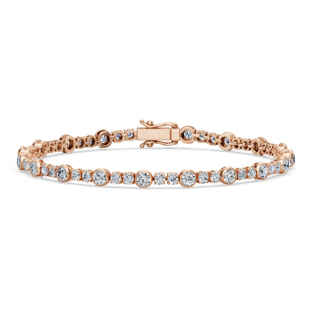 5.02 Carat Round Cut Diamond Tennis Bracelet VS1 D F White Gold 14k