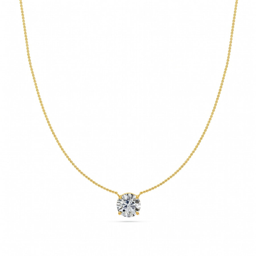 2 Ct Round Cut Diamond Pendant Necklace VS1 D-F White Gold 14k