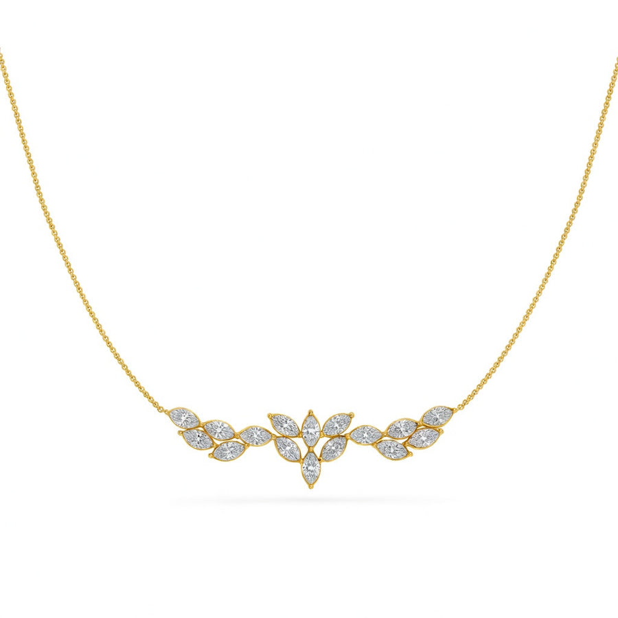 2.1 Ct Marquise Cut Diamond Chain Necklace VS1 D-F White Gold 14k