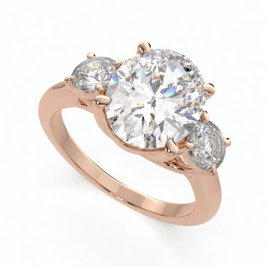Hana 4.2 Carat Oval Cut 3 Stone Engagement Ring