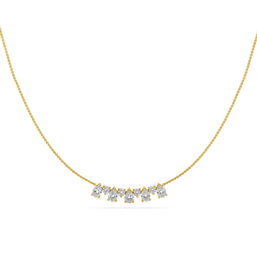 1.2 Ct Pear Round Cut Diamond Chain Necklace VS1 D-F White Gold 14k