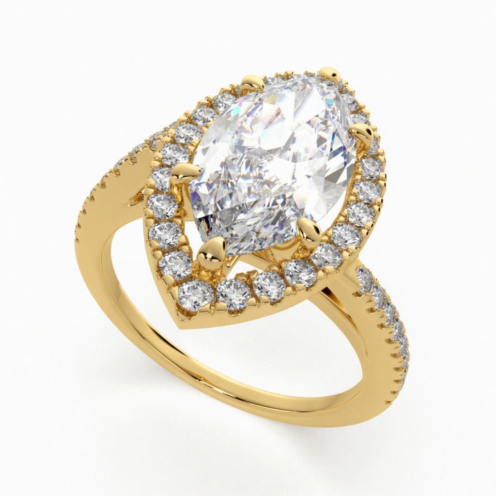 Paloma 2.35 Carat Marquise Cut Pave Halo Engagement Ring