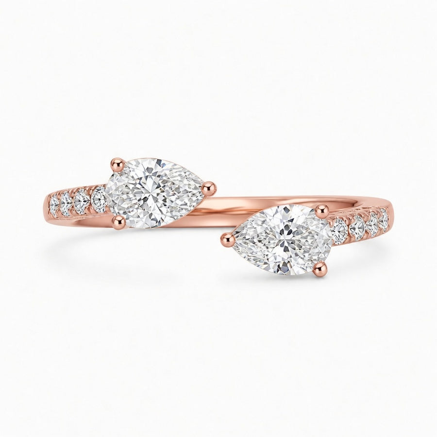 1.10 CT Round Lab-Grown Diamond Statement Ring in 14K Rose Gold (D–F / VS1–VS2)