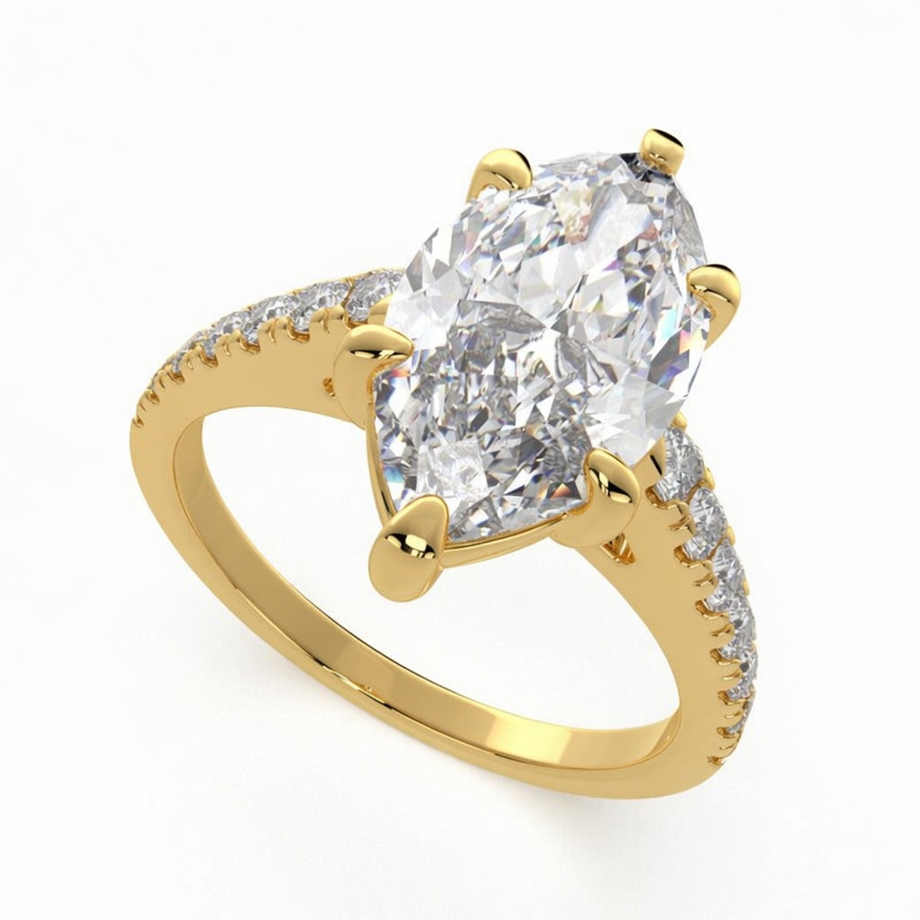 Ginevra 3.2 Carat Marquise Cut Tapered Engagement Ring