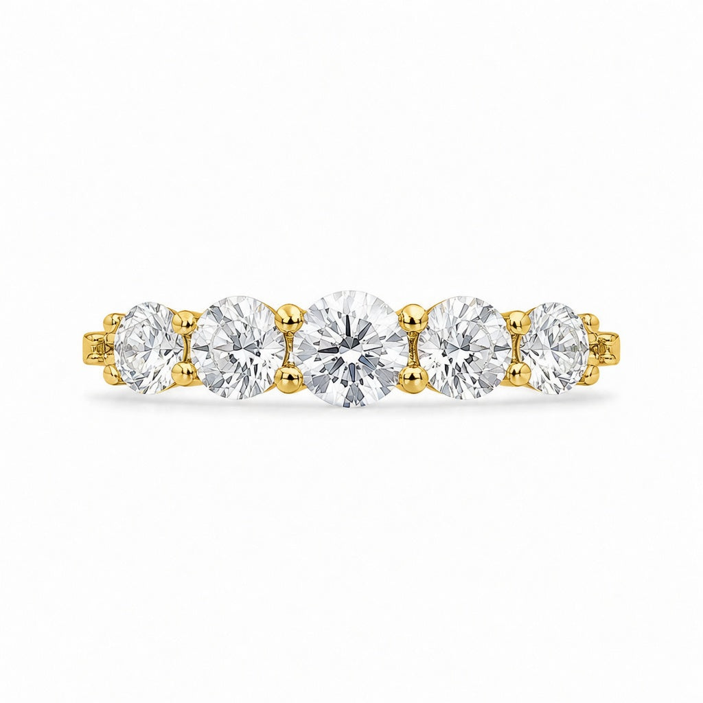 1.30 CT Lab-Grown Diamond Stackable Fashion Ring in 14K White Gold (D–F / VS1–VS2)