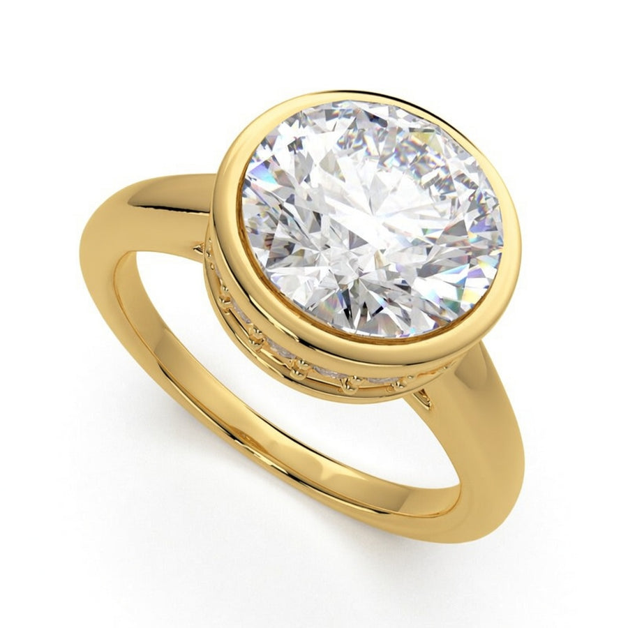 Xenia 1.15 Carat Round Cut Halo Pave Solitaire Engagement Ring