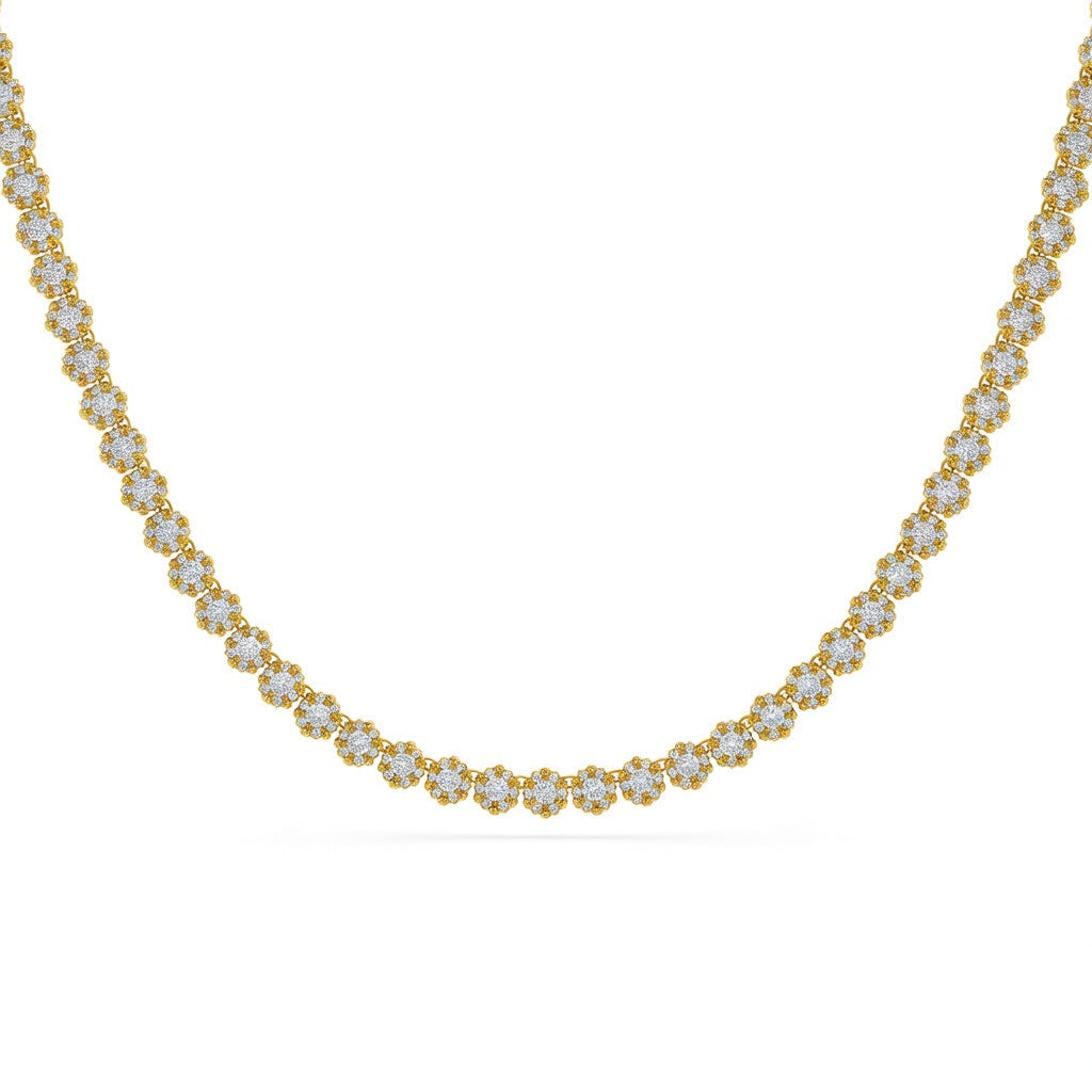 11.5 Ct Round Cut Diamond Tennis Necklace VS1 D-F White Gold 14k