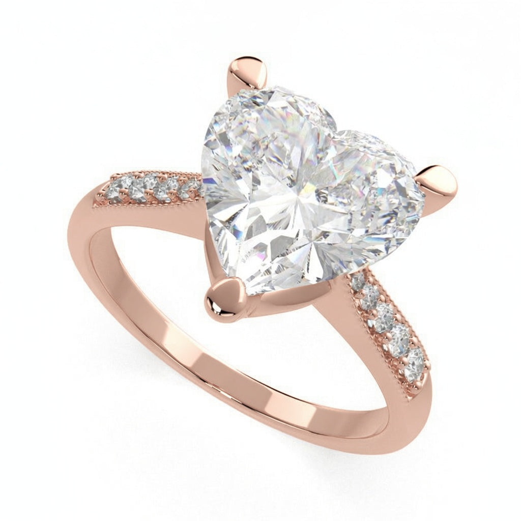 Federica 4.4 Carat Heart Cut 4 Prong Engagement Ring
