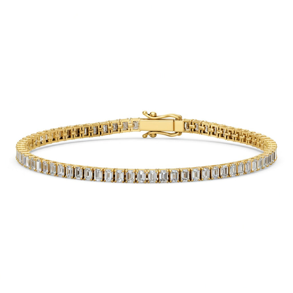 10.13 Carat Radiant Cut Diamond Tennis Bracelet VS1 D F White Gold 14k