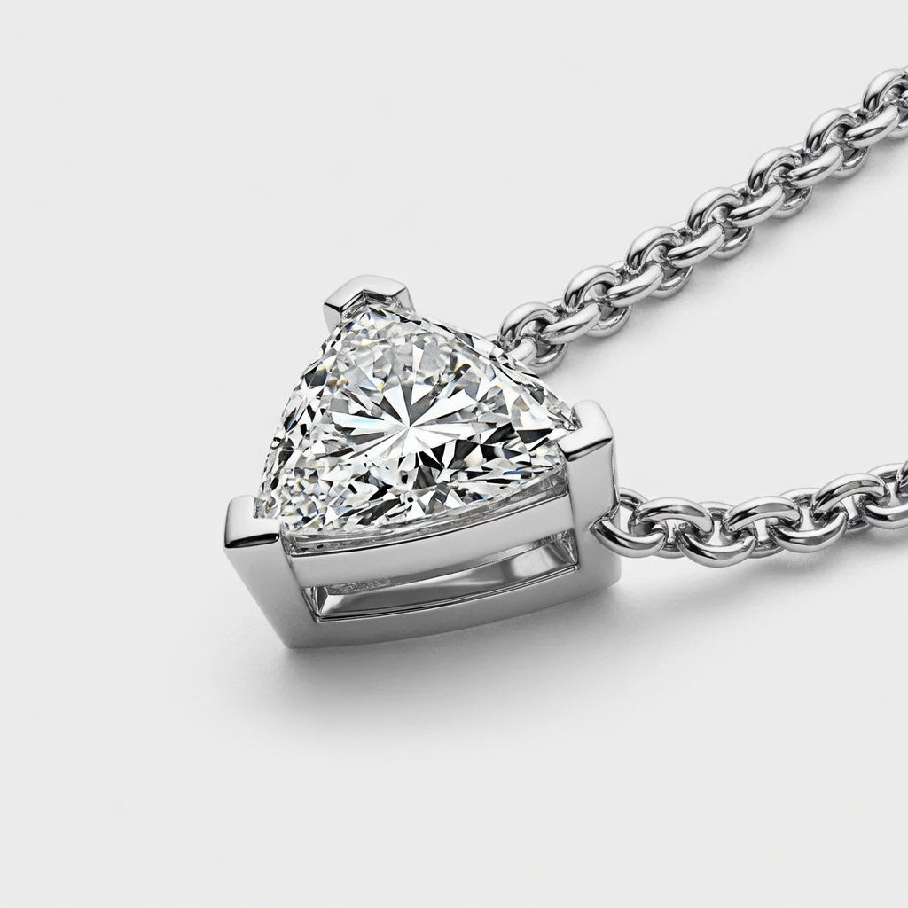 1.00 CTW Näas Ethereal Trillion Lab-Grown Diamond Solitaire Pendant with Adjustable Chain (D–F / VS1–VS2)