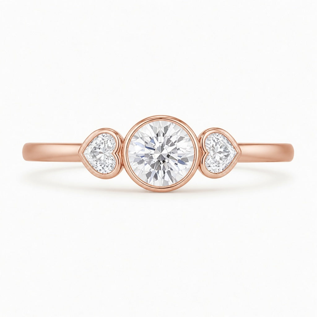 14K Solid Gold Lab-Grown Diamond 3-Stone Fashion Ring (1.00 CTW – D–F / VS1–VS2)