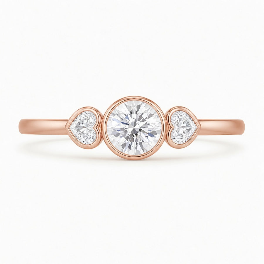 14K Solid Gold Lab-Grown Diamond 3-Stone Fashion Ring (1.00 CTW – D–F / VS1–VS2)