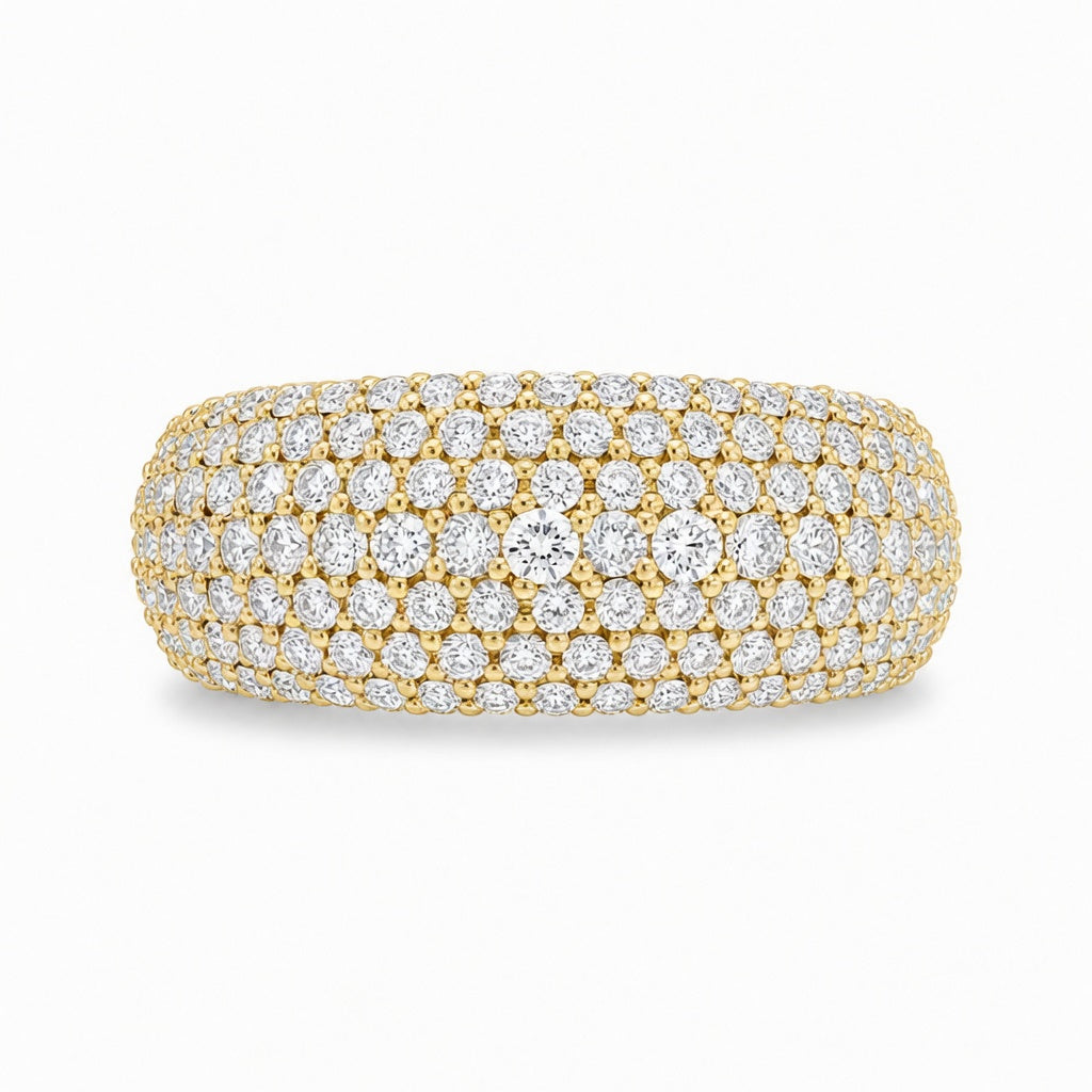 3.05 CT Lab-Grown Diamond Dome Fashion Ring in 14K White Gold (D–F / VS1–VS2)