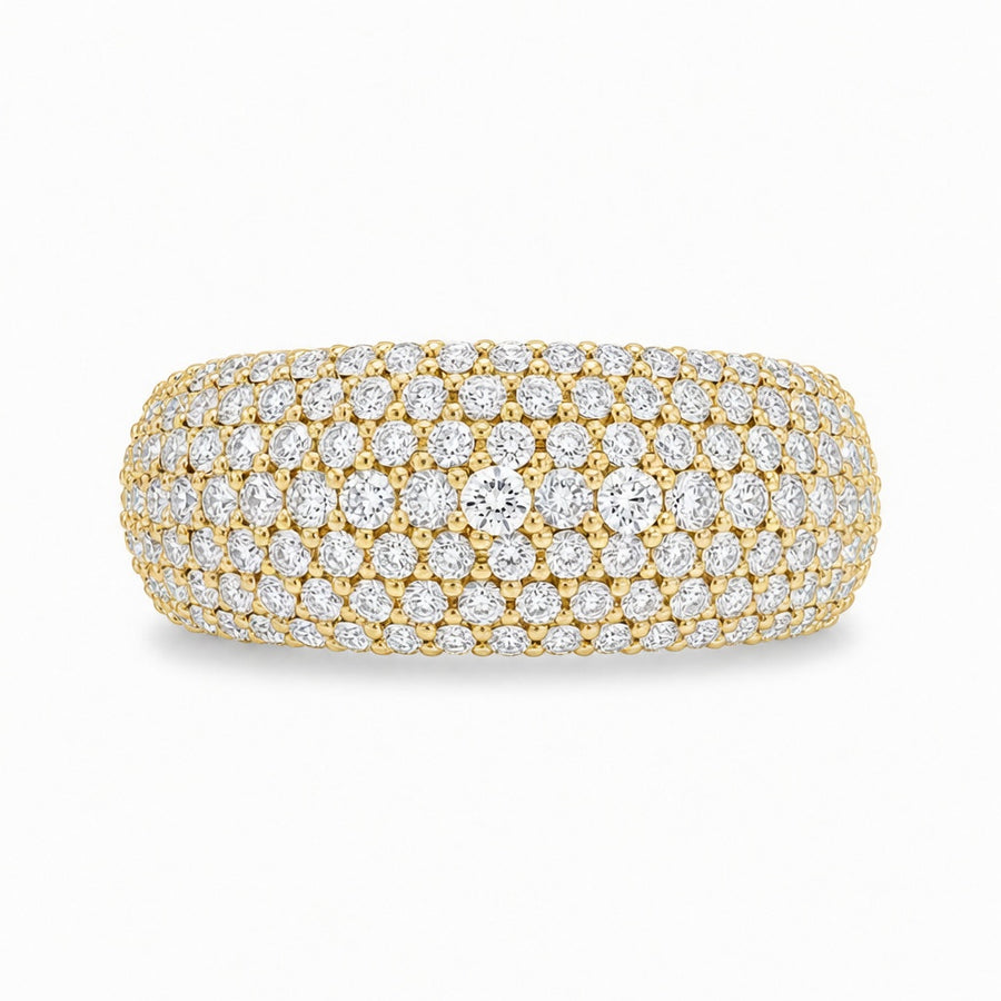 3.05 CT Lab-Grown Diamond Dome Fashion Ring in 14K White Gold (D–F / VS1–VS2)