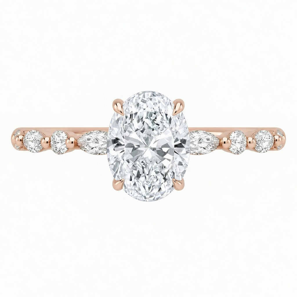 2.50 CT Versailles Lab-Grown Diamond Hidden Halo Engagement Ring in 14K White Gold – Luxury Cathedral Design