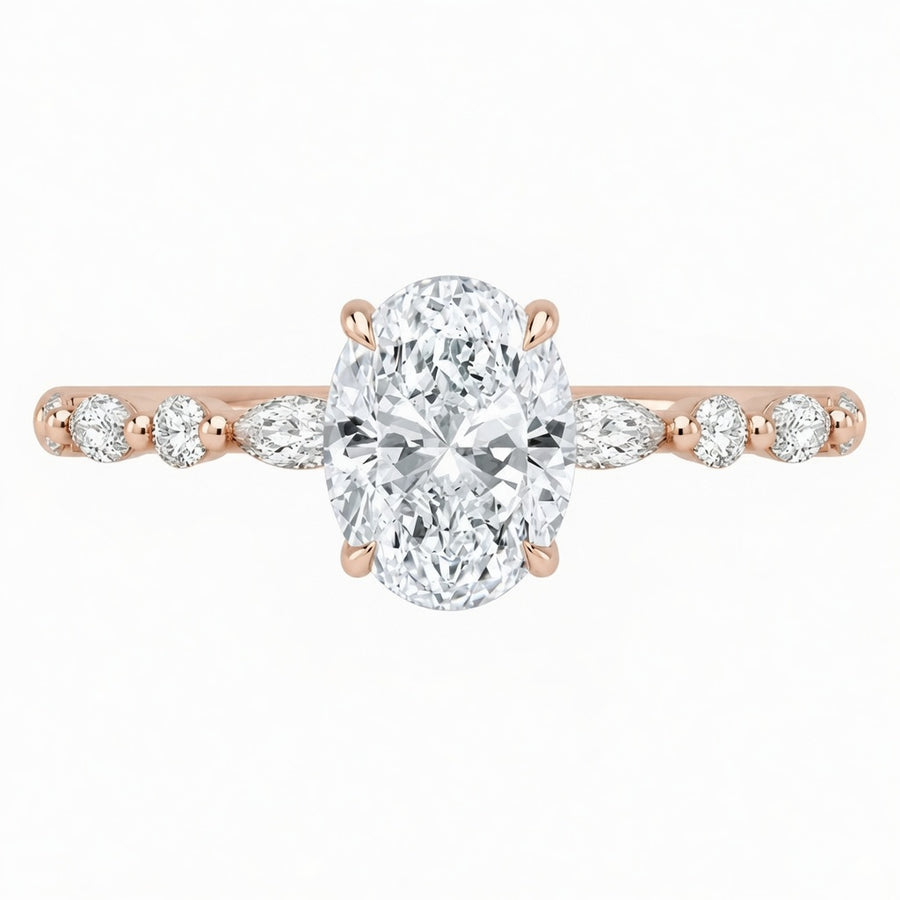 2.50 CT Versailles Lab-Grown Diamond Hidden Halo Engagement Ring in 14K White Gold – Luxury Cathedral Design