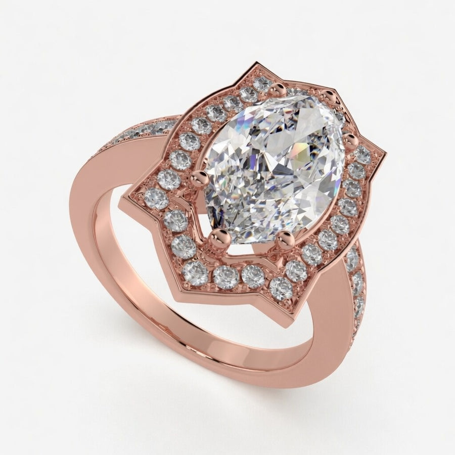Amalia 3.5 Carat Marquise Cut Halo Pave Engagement Ring