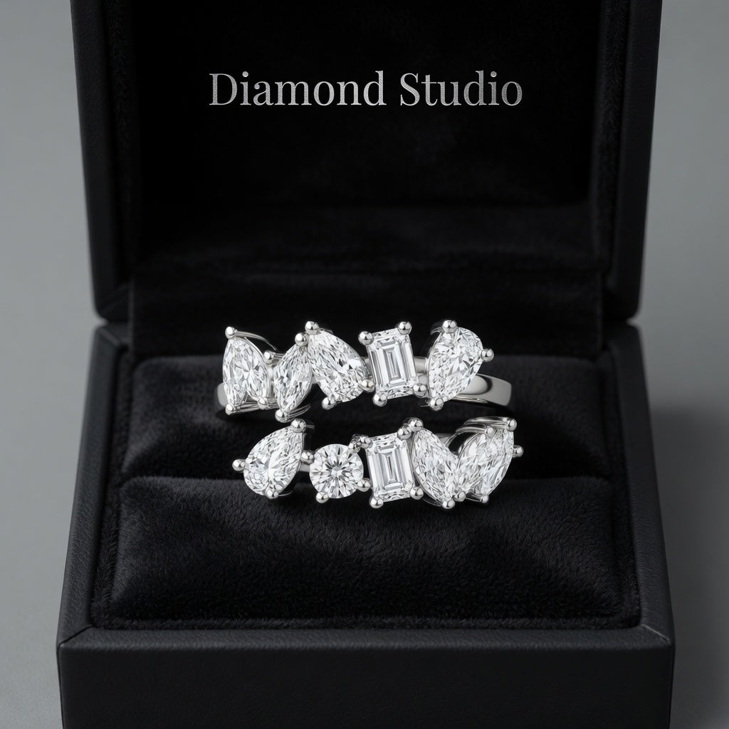 1.45 CT Lab-Grown Diamond Wrap Fashion Ring in 14K White Gold (D–F / VS1–VS2)