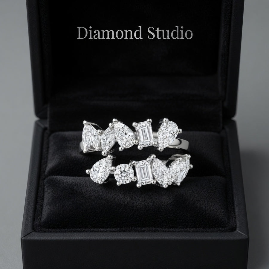 1.45 CT Lab-Grown Diamond Wrap Fashion Ring in 14K White Gold (D–F / VS1–VS2)