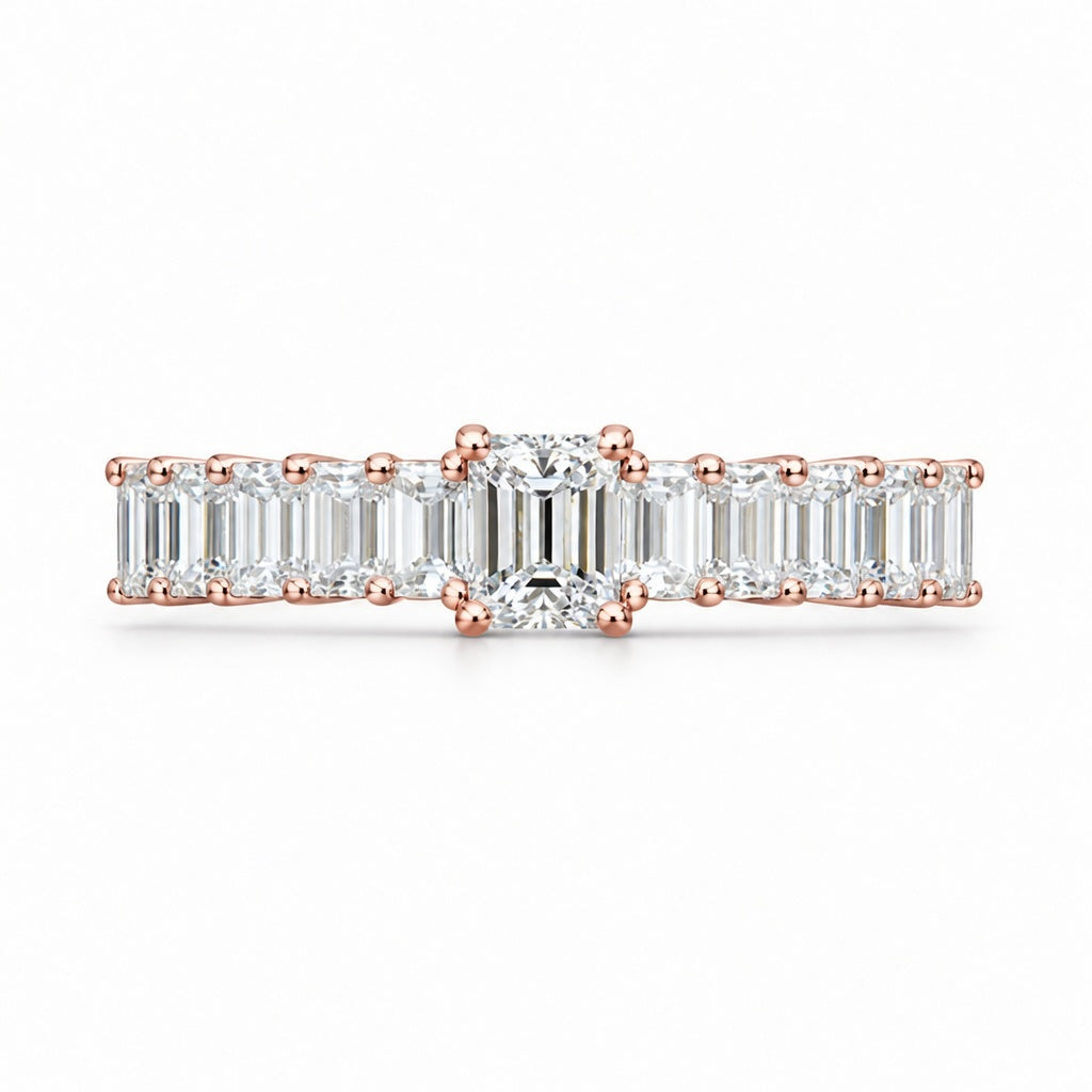 1.55 CT Lab-Grown Diamond Half Eternity Ring in 14K White Gold (D–F / VS1–VS2)