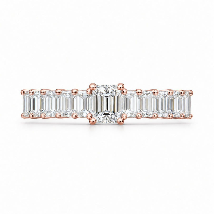 1.55 CT Lab-Grown Diamond Half Eternity Ring in 14K White Gold (D–F / VS1–VS2)