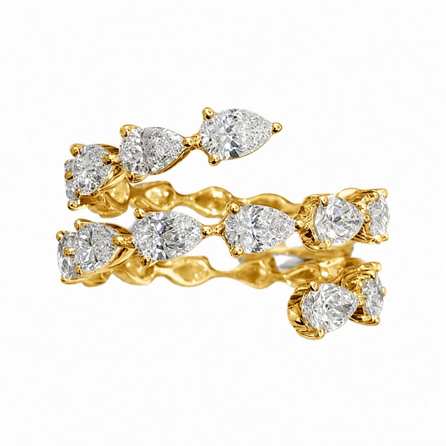3.40 CT Lab-Grown Diamond Wrap Fashion Ring in 14K White Gold (D–F / VS1–VS2)