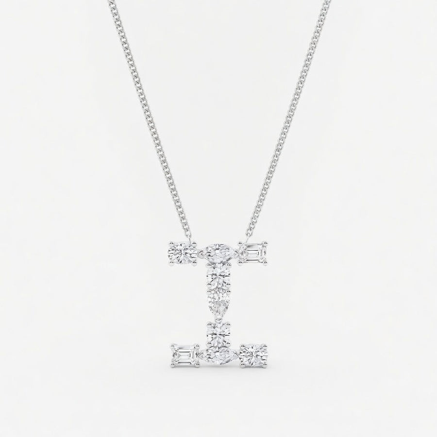 1.75 CTW Mosaic Multi-Shape Initial I Pendant (D–F / VS1–VS2)
