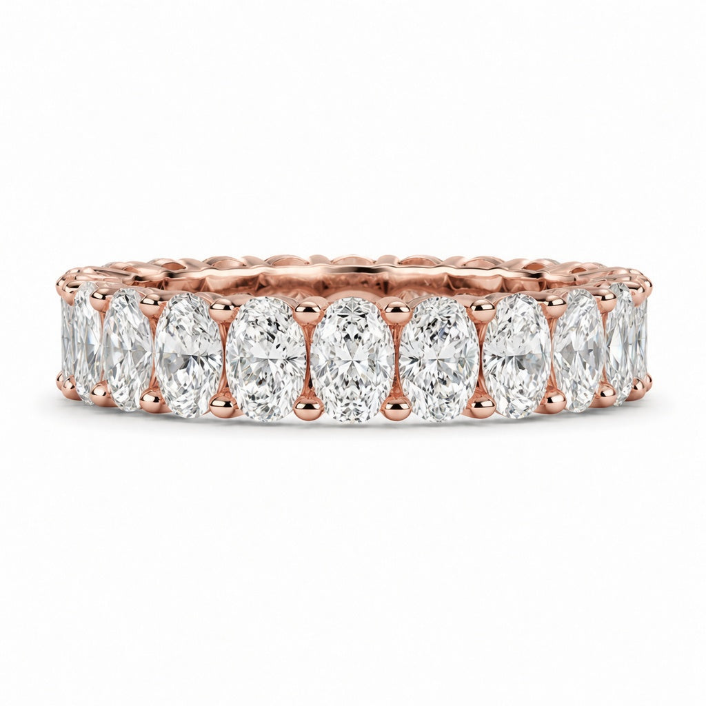 4.06 CT Lab-Grown Diamond Eternity Ring in 14K White Gold (D–F / VS1–VS2)