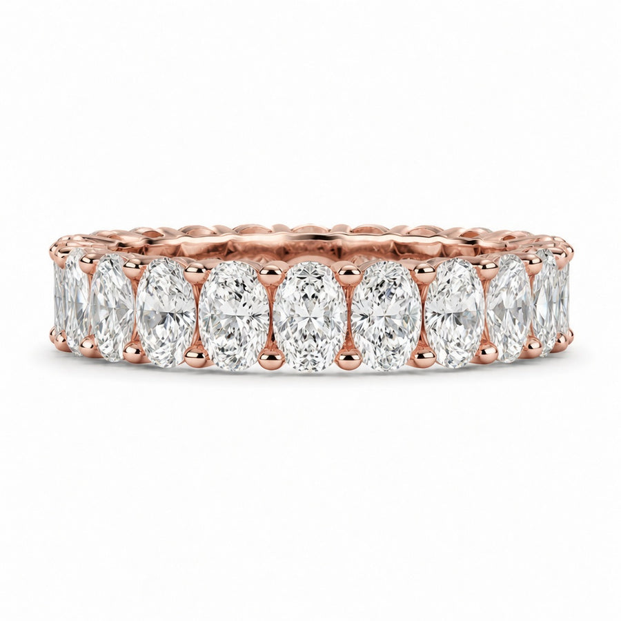 4.06 CT Lab-Grown Diamond Eternity Ring in 14K White Gold (D–F / VS1–VS2)