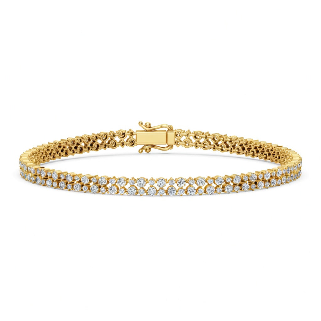 3.7 Carat Round Cut Diamond Tennis Bracelet VS1 D F White Gold 14k