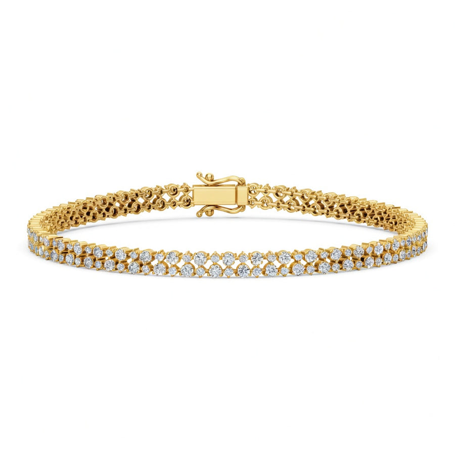 3.7 Carat Round Cut Diamond Tennis Bracelet VS1 D F White Gold 14k