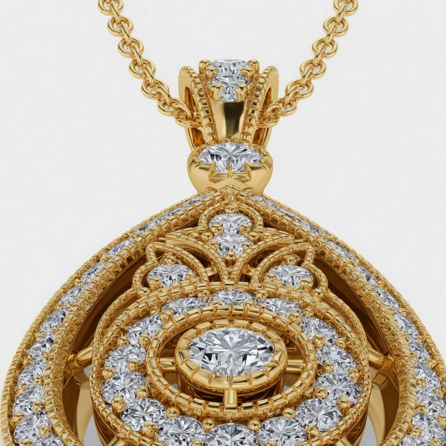 1.00 CTW Round Lab-Grown Diamond Vintage Pendant (D–F / VS1–VS2)