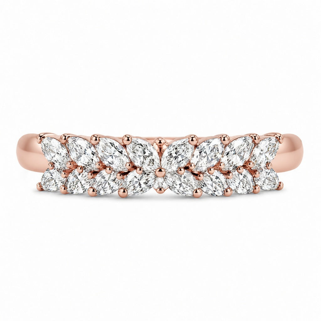 1.00 CT Lab-Grown Diamond Half Eternity Ring in 14K Yellow Gold (D–F / VS1–VS2)