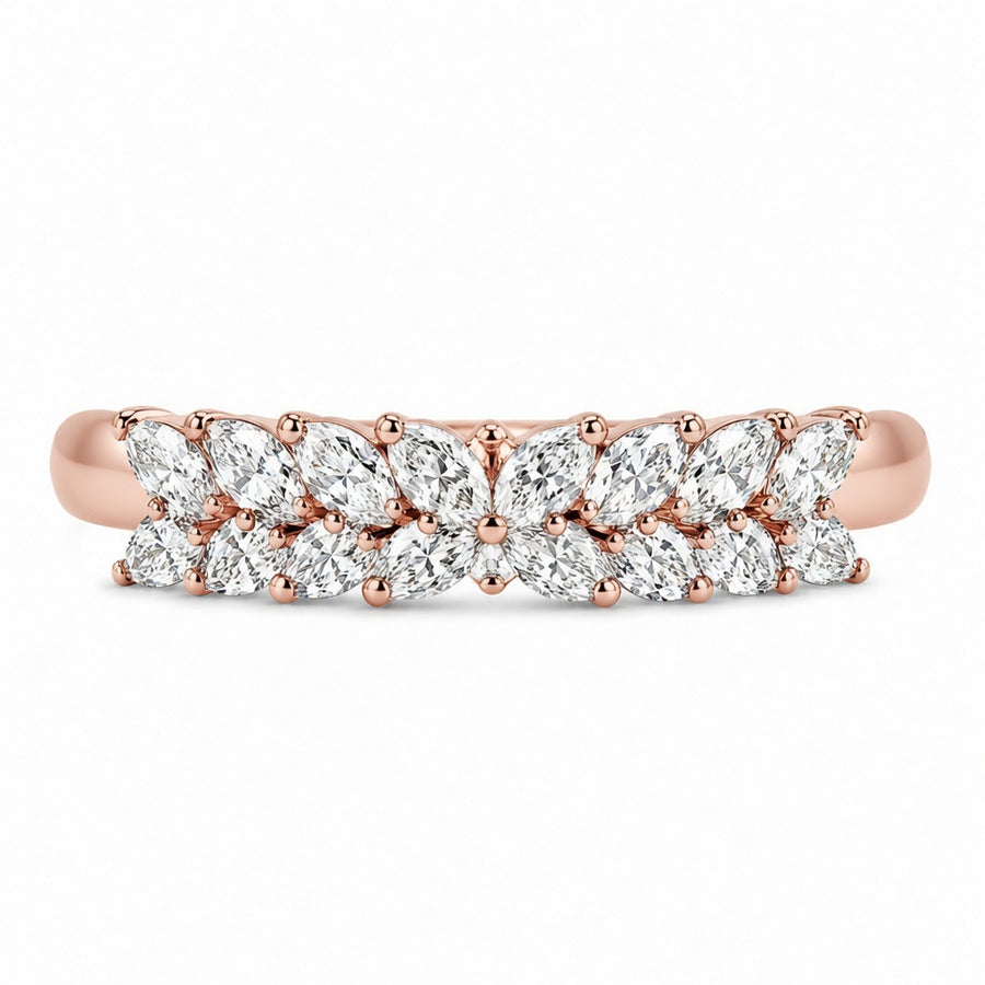 1.00 CT Lab-Grown Diamond Half Eternity Ring in 14K Yellow Gold (D–F / VS1–VS2)