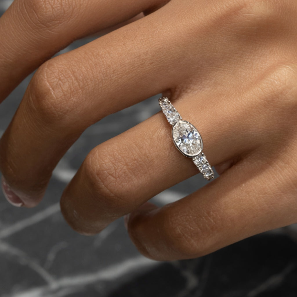 1.20 CT Lab-Grown Diamond Stackable Fashion Ring in 14K White Gold (D–F / VS1–VS2)