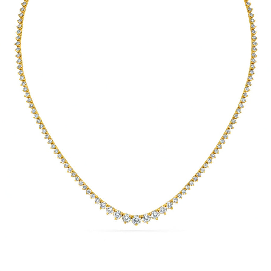 9.7 Ct Round Cut Diamond Tennis Necklace VS1 D-F White Gold 14k