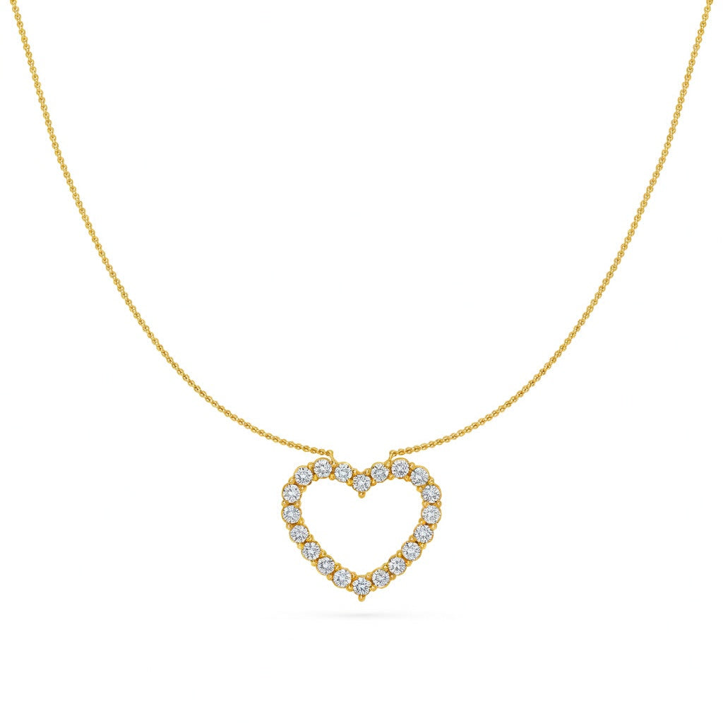 1.4 Ct Round Cut Diamond Pendant Necklace VS1 D-F White Gold 14k