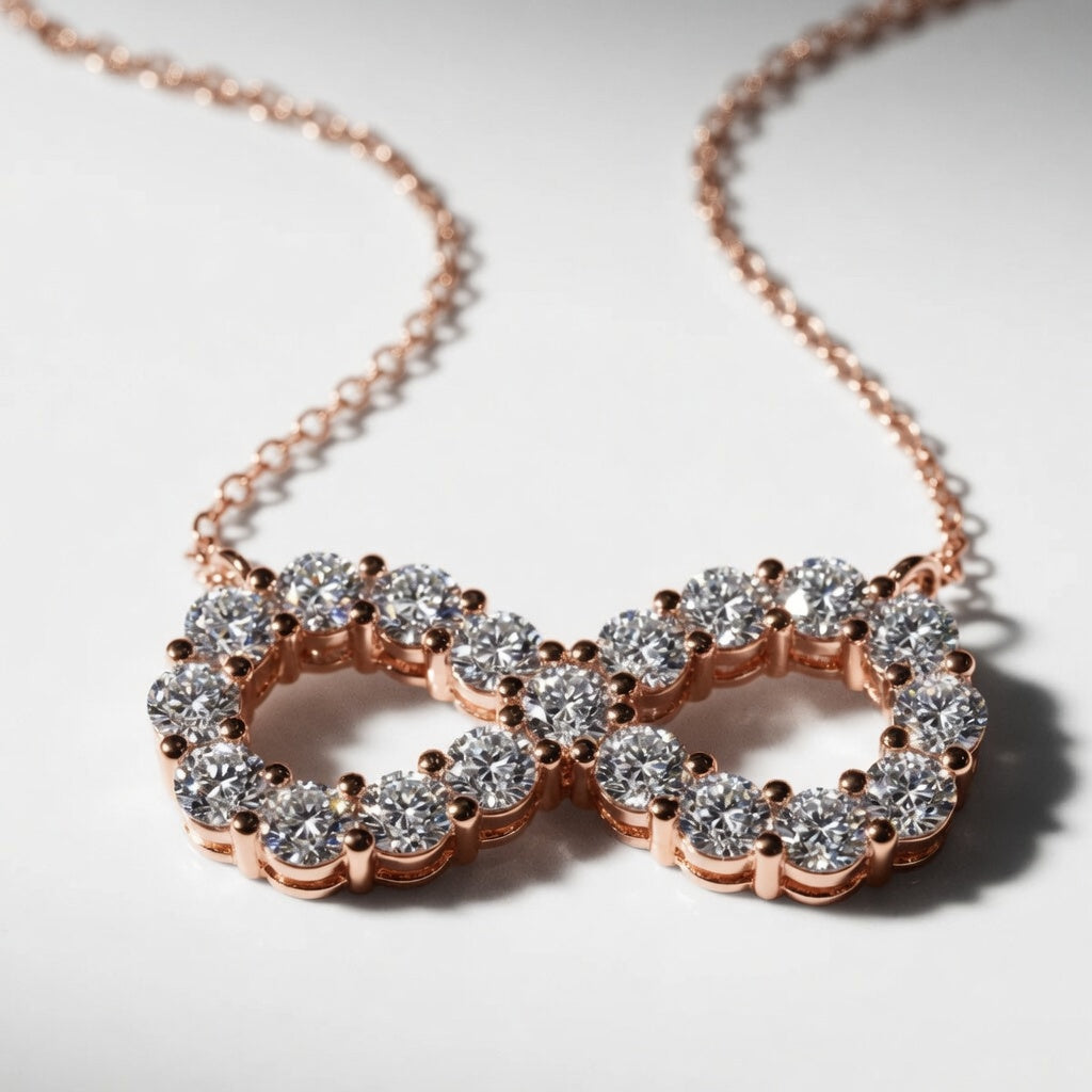 1.00 CTW Round Lab-Grown Diamond Infinity Pendant with Adjustable Chain (D–F / VS1–VS2)