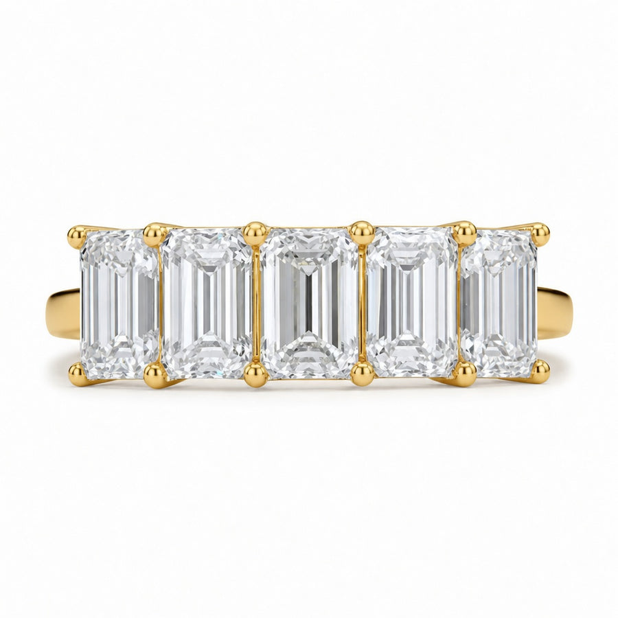 3.20 CT 5-Stone Lab-Grown Diamond Fashion Ring in 14K White Gold (D–F / VS1–VS2)