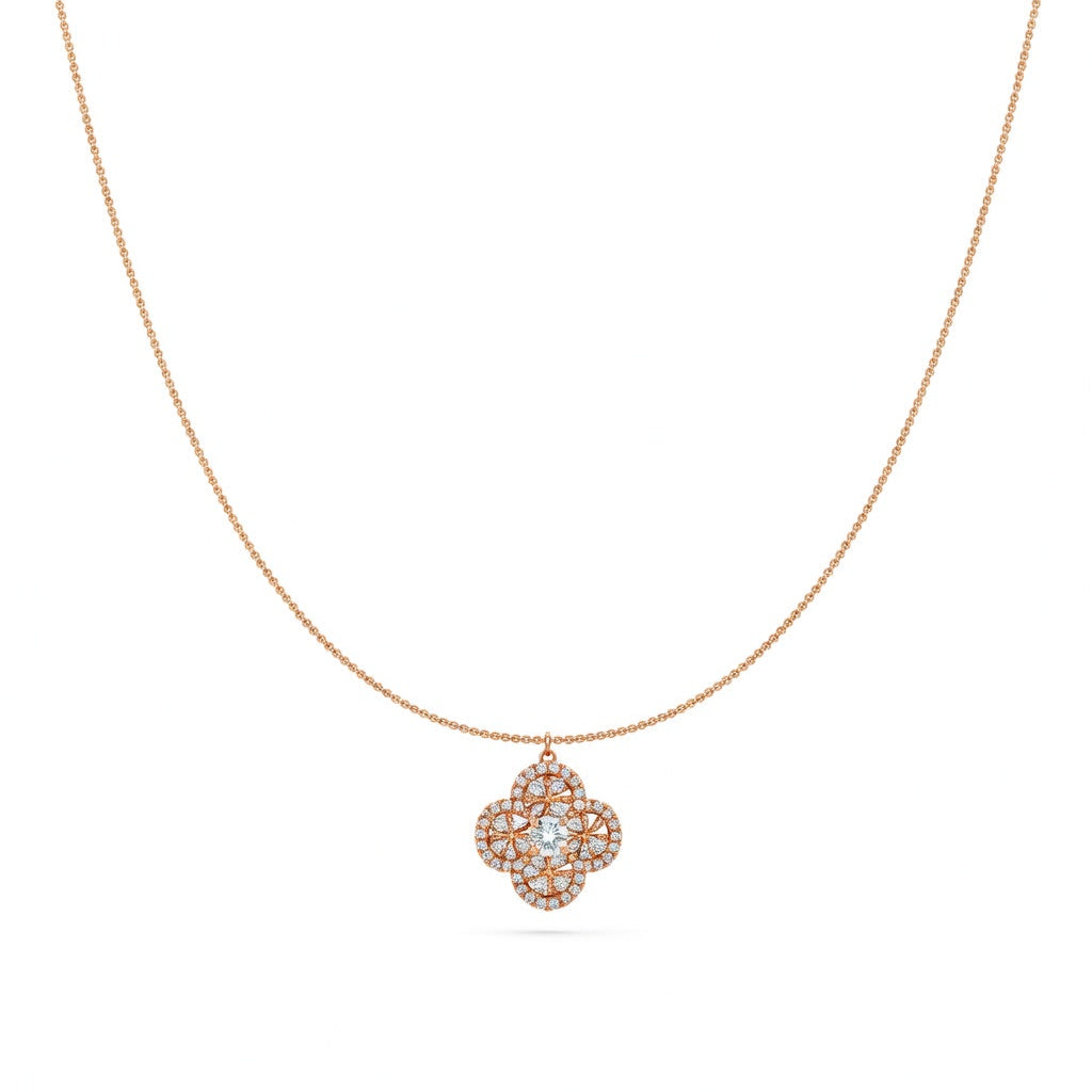 2 Ct Round Cut Diamond Pendant Necklace VS1 D-F White Gold 14k